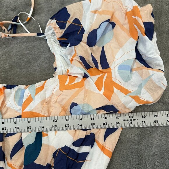 Skies Are Blue Tiered Midi Dress MEDIUM Puff Sleeve Summer Sundress - Picture 6 of 7